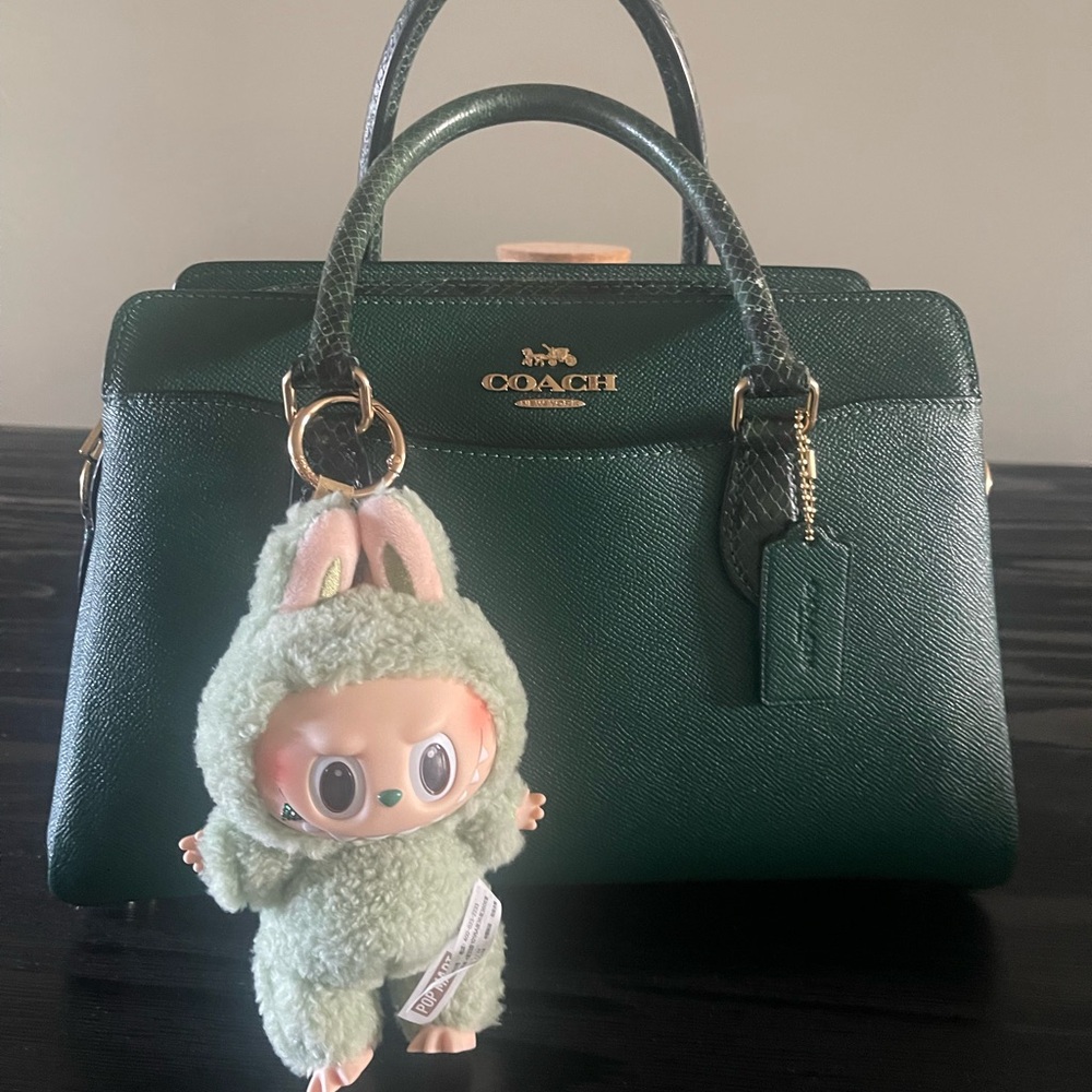 Coach Darcie Carryall Purse Handbag Dark Pine Green Grape Labubu